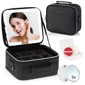 cosmetic bag, cosmetic case, cosmetic case with mirror, makeup storage box, cosmetic case with light