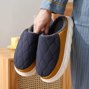 winter slippers, plush slippers, thick sole home slippers, warm house shoes, cushioning slippers