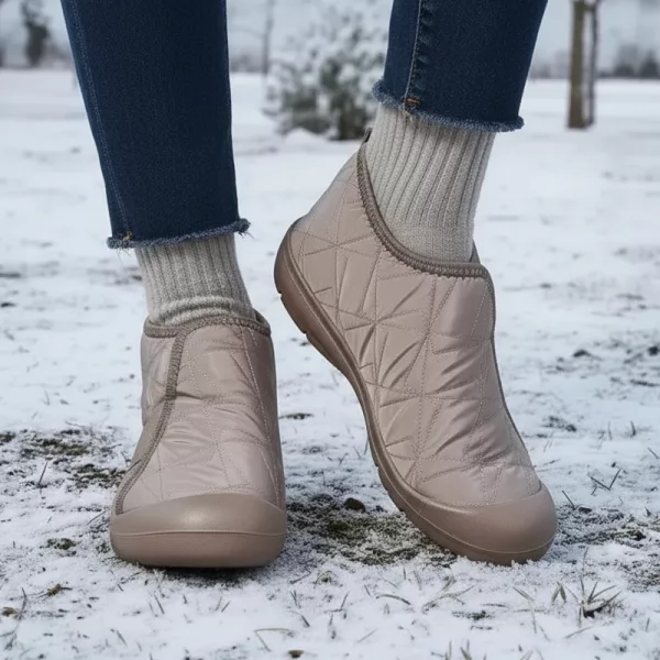 lightweight snow boots, plush lined boots,